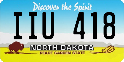 ND license plate IIU418