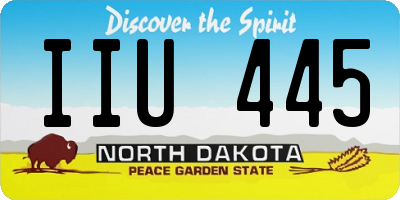 ND license plate IIU445