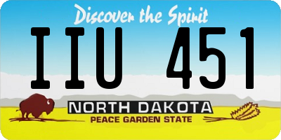 ND license plate IIU451