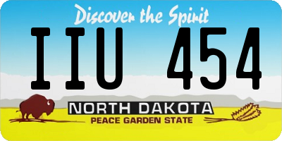 ND license plate IIU454