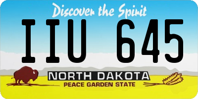 ND license plate IIU645