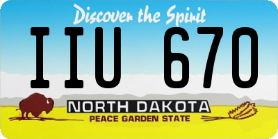 ND license plate IIU670