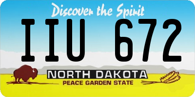 ND license plate IIU672