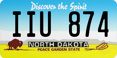ND license plate IIU874