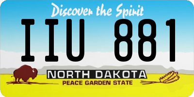 ND license plate IIU881