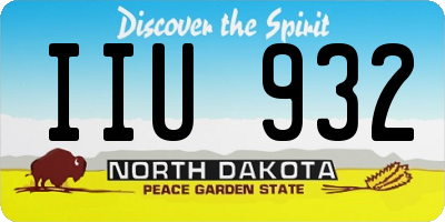 ND license plate IIU932