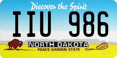 ND license plate IIU986
