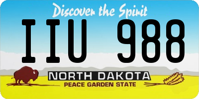 ND license plate IIU988