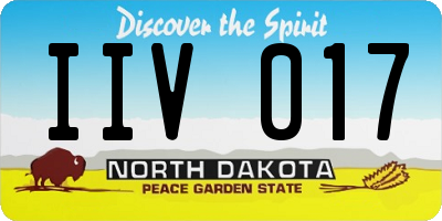 ND license plate IIV017