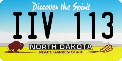 ND license plate IIV113