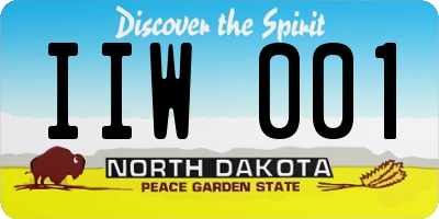 ND license plate IIW001