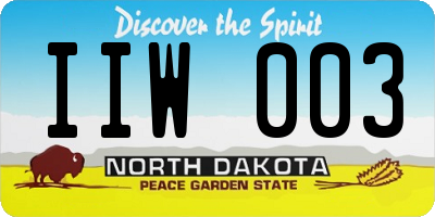 ND license plate IIW003