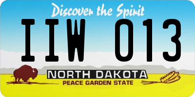 ND license plate IIW013