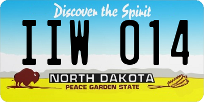 ND license plate IIW014
