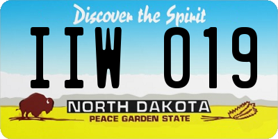 ND license plate IIW019