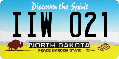 ND license plate IIW021
