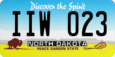 ND license plate IIW023