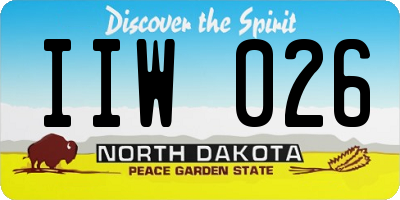 ND license plate IIW026