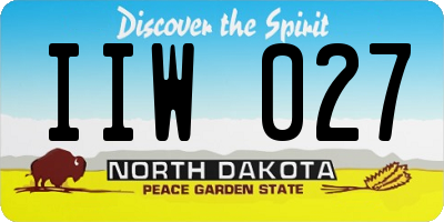 ND license plate IIW027