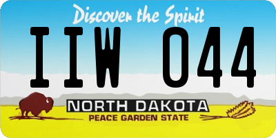 ND license plate IIW044