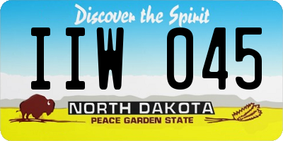 ND license plate IIW045