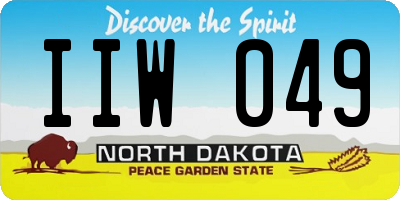 ND license plate IIW049