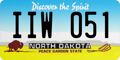 ND license plate IIW051