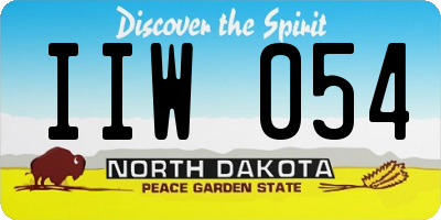 ND license plate IIW054