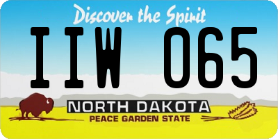 ND license plate IIW065