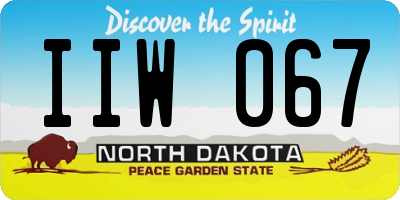 ND license plate IIW067