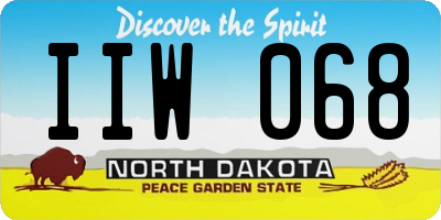 ND license plate IIW068