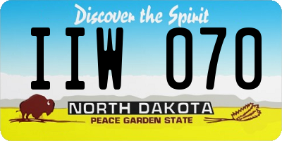 ND license plate IIW070