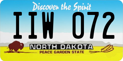 ND license plate IIW072