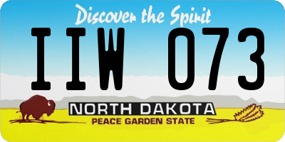 ND license plate IIW073