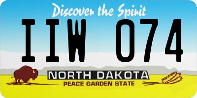 ND license plate IIW074