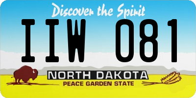 ND license plate IIW081