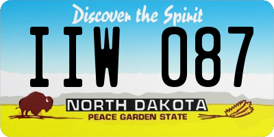ND license plate IIW087