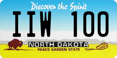 ND license plate IIW100