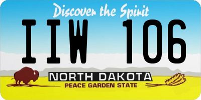 ND license plate IIW106