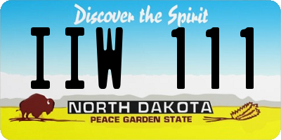 ND license plate IIW111