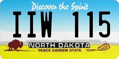 ND license plate IIW115