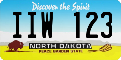 ND license plate IIW123