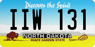 ND license plate IIW131