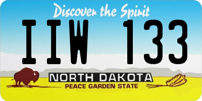 ND license plate IIW133