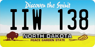 ND license plate IIW138