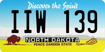 ND license plate IIW139