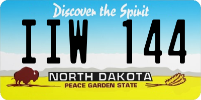 ND license plate IIW144
