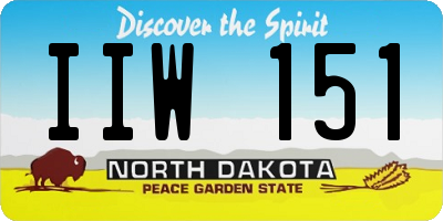 ND license plate IIW151