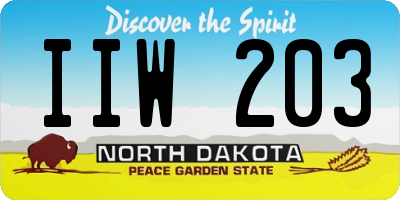 ND license plate IIW203