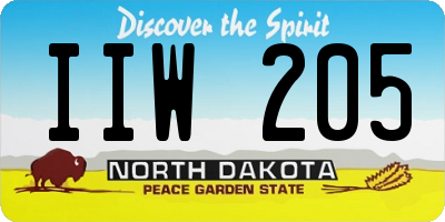 ND license plate IIW205